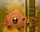 Titel: -- Pearls for Julia -- , Golden pearls with abstract background