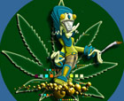 Titel: -- Ganja smoker -- , Comic Character with canabis leaf
