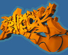 Titel: -- Shock 3D -- , Graffiti-Style: Shock in 3D, gedruckt auf Shirt